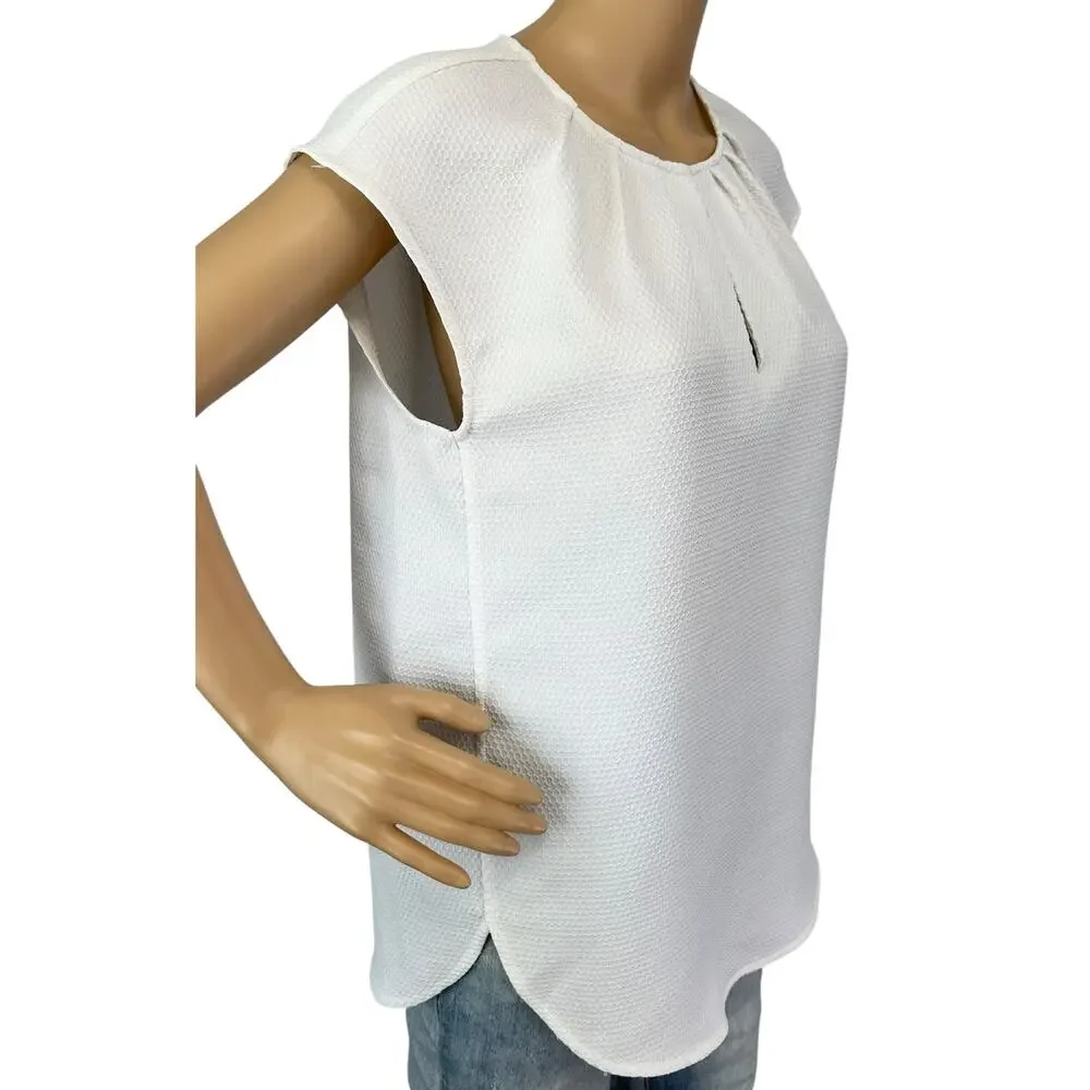 J. Crew Honeycomb Cocoon Top White C3654 Size 4